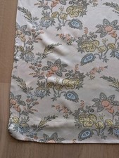Original 1960 60er Jacquard Stoff Vorhang Gardine Blumen Beige Meterware Vintage