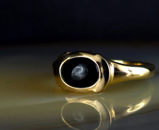 Ring Silber 925 Sternsaphir blau 19,7 mm Juwelo vergoldet - modern & elegant