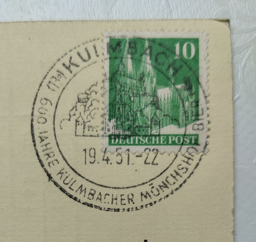 Postkarte 1951 sonderstempel - postkarte,