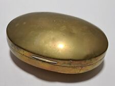M25-1-3 antike große ovale Messing Tabakdose Schachtel 19.Jahrhundert