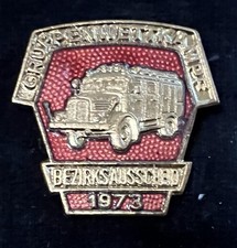 DDR Feuerwehr Siegeranstecknadel Gruppenwettkampf Bezirksausscheid 1973 Gold