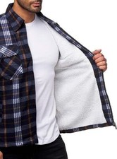 Herren Holzfäller Hemd Kariert Thermo Gefüttert Jacke Flanell Fleece 2024/25