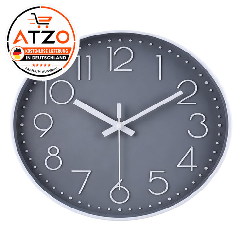 Funk wanduhr 30cm grau - wanduhr,
