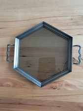 Zinntablett mit Glasboden