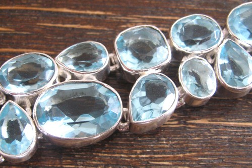 Blautopas armband facettiert - blautopas,
