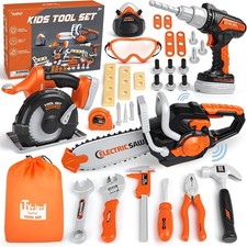 Werkzeugkoffer Kinder Spielzeug ab 3 Jahre Werkzeug Kinder mit Motorsäge