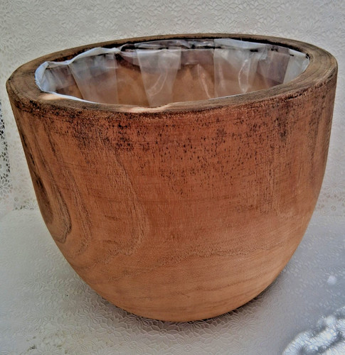 übertopf holz massiv 34x30cm - holz,
