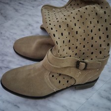 Gekrempelte Sommerstiefeletten,  39 Neu Wildleder Braun