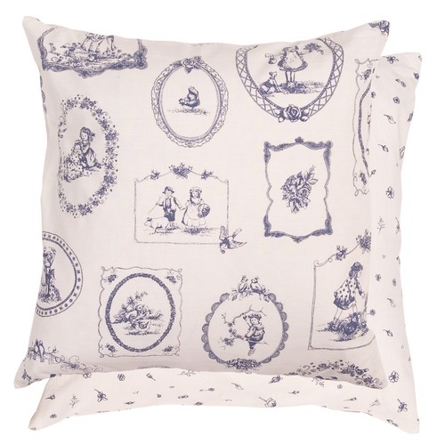Kissenbezug gretel blau creme - kissenbezug,
