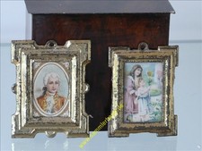 2 Jugendstil Bilderrahmen, Blech, für die Puppenstube, 4#232