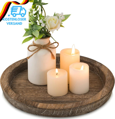 Holz deko tablett rund - deko,