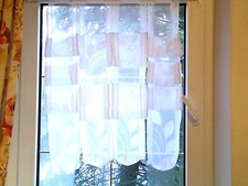 Raffgardine fertig gerafft, aber variabel mit Häkchen weiß B 66 cm