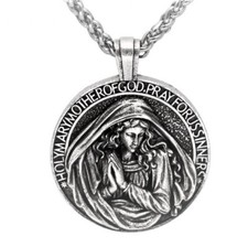 Schöne betende Heilige Maria  Unisex Halskette aus Edelstahl