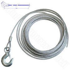 Drahtseil Stahlseil mit Haken 8mm / 10m für Seilwinde Seilzug Handseilwinde