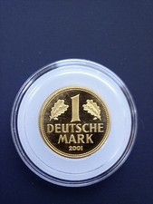 1 Deutsche Mark - Goldmünze  2001 - Prägestätte G - Karlsruhe  in Originalkapsel