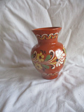 Bulgarien -  Keramikvase mit Blumen-Muster Handbemalt
