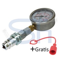 Hydrauliktester Manometer 250 bar Druckprüfer Stecker Hydraulik Messuhr Prüfer