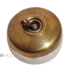 Lichtschalter antik Messing Porzellan Keramik Kippschalter alt 57mm