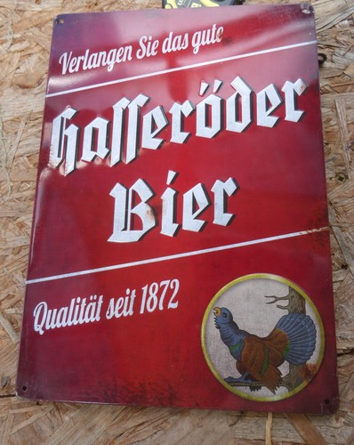 Retro blechschild hasseröder - blechschild,
