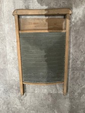 RARITÄT - Waschbrett Holz mit Blech (Zink ?) 60 x 37 cm