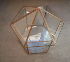 Mini Gewächshaus Deko Sukkulenten Kakteen Tiffany-Stil Höhe 31cm Glas+Kupfer