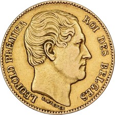 Belgien, Leopold I, 20 Francs, 1865, Brussels, Gold, SS, KM:23