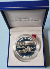 Frankreich Winterspiele Turin Biathlon 2004  1 1/2 Euro 22,2 g Silber .900 Proof