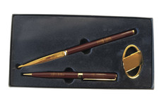 Lerche Topsets Set Kugelschreiber &  Brieföffner vergoldet Made in Germany