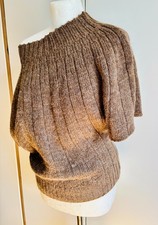 Zara S M Pullunder Pullover Wolle Oversize braun Weste Pulli Alpaka