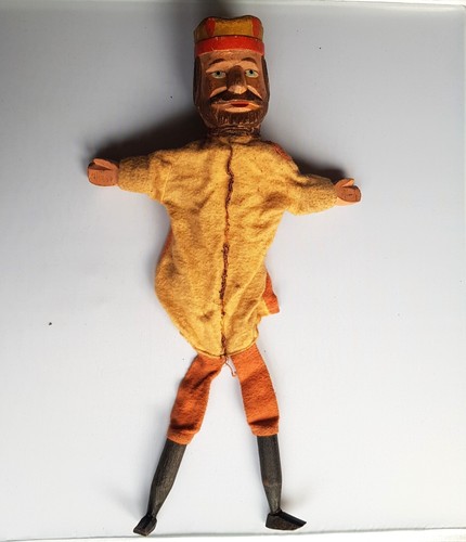 Alte handpuppe mit holzkopf - alte,