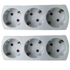 2 Stück Dreifachstecker Mehrfachstecker Triple Stecker 3-fach Multi Horizontal