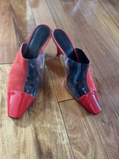 NEOUS Red Clear Suede Patent