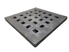 Kaminrost Bodenplatte Fliese Asche-/ Gussrost Gusseisen Feuerrost Kamin 30x30cm