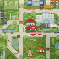 Baumwollstoff Halb-Panama Spielstraße / Stadtleben  | bunt