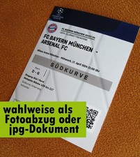 2023/24 --- Bayern München - Arsenal London -- Champions League Ticket / Foto