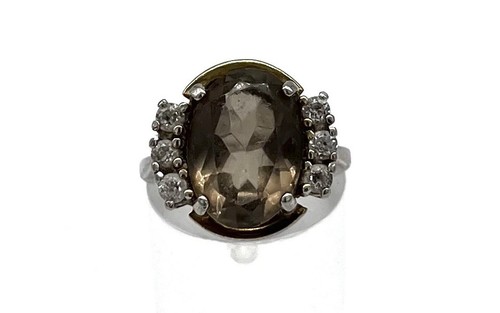 925 silber ring rauchquarz - silber,