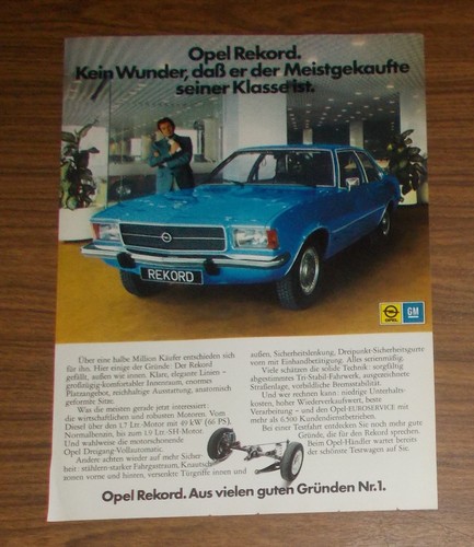 Seltene werbung opel rekord - seltene,