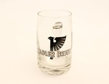 Alter Glas Bierkrug Adler Bräu 0,25L Emaille Schrift  Bierglas Brauerei Adler 