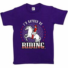 I'd Rather Be Riding Reithose Mütze Sattel Kinder Mädchen T-Shirt