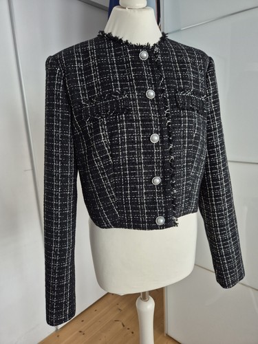 Guess cropped tweedjacke - tweedjacke, m