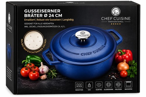 Gusseisen bräter 24cm chef - 24cm,