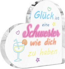 Acryl Herz Deko Schwester –