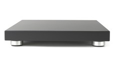 HiFi Gerätebasis schwarz - 25x25 cm - Füsse silber - audio-IN -bASE_black25S-