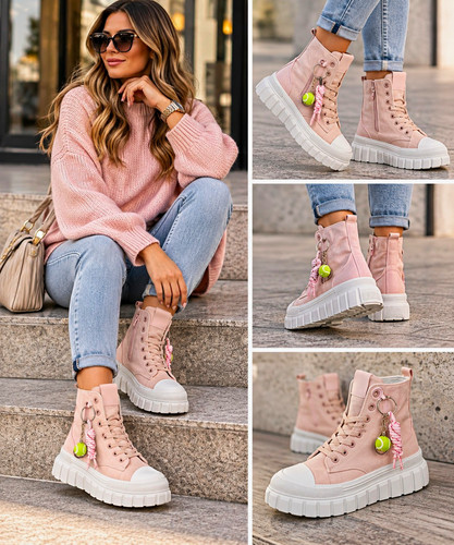 Damen boots rosa weiß - damen, rosa/weiß
