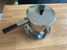 Stelton Cylinda Line Fondue  mit 6 orig.  Gabeln Peter Holmblad / Arne Jacobsen