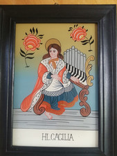 Hl. Cäcilia Hinterglasmalerei