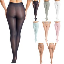 Damen Glänzende Dehnbare Strumpfhose Etui Leggings Yoga Ballett Tanz Strumpfhose