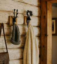 2 STK große Wandhaken Hirsch