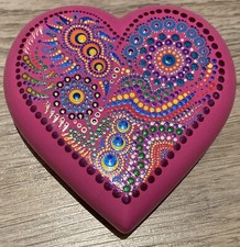 Handgemachter Stein, Herz, Geschenk, Mitbringsel, Deko, Hingucker, Mandala, 3D