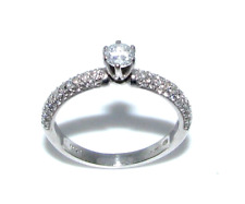 Damen 14 Karat Weißgold & Diamant Verlobungsring UK Größe P 1/2